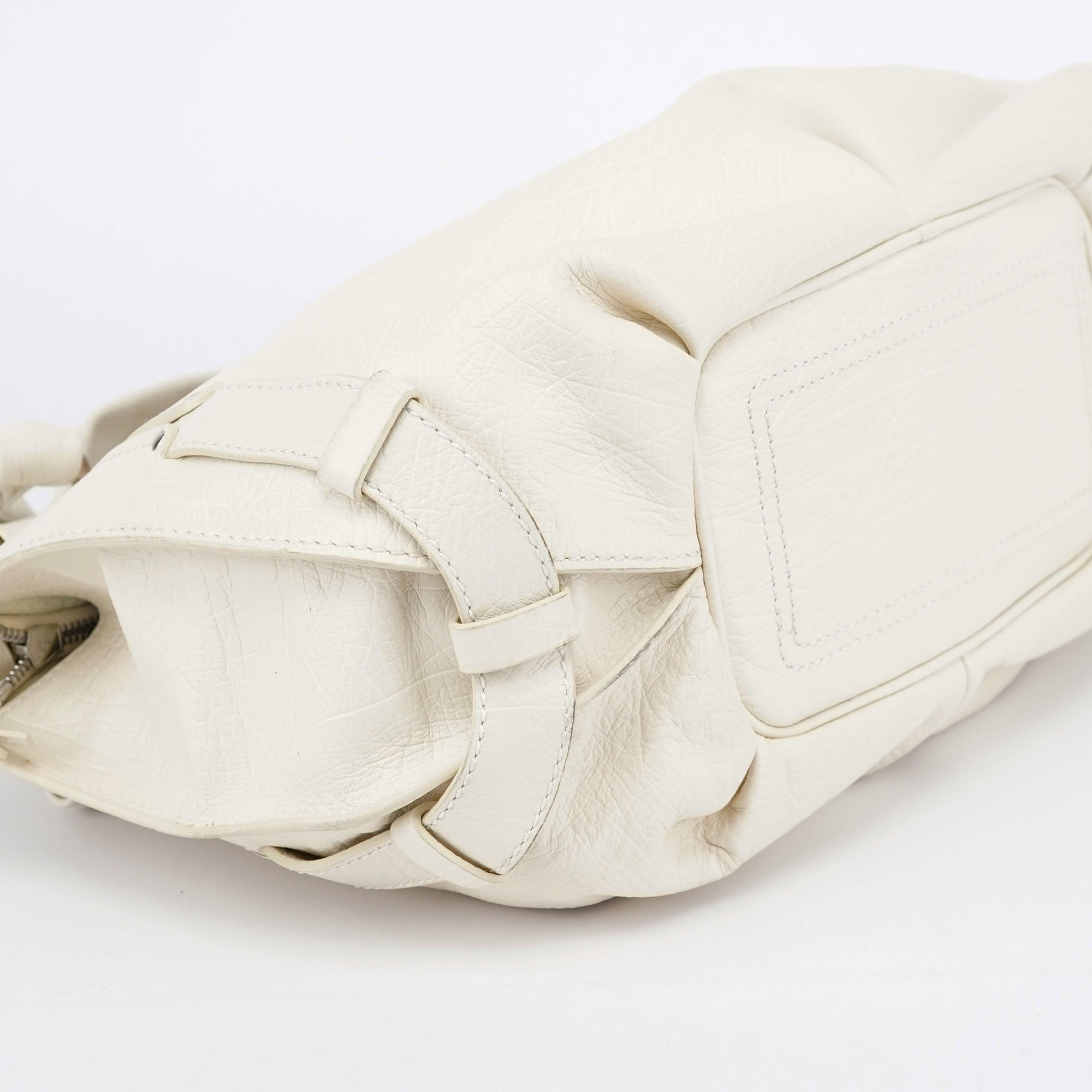 White Leather Bittersweet Hobo Bag