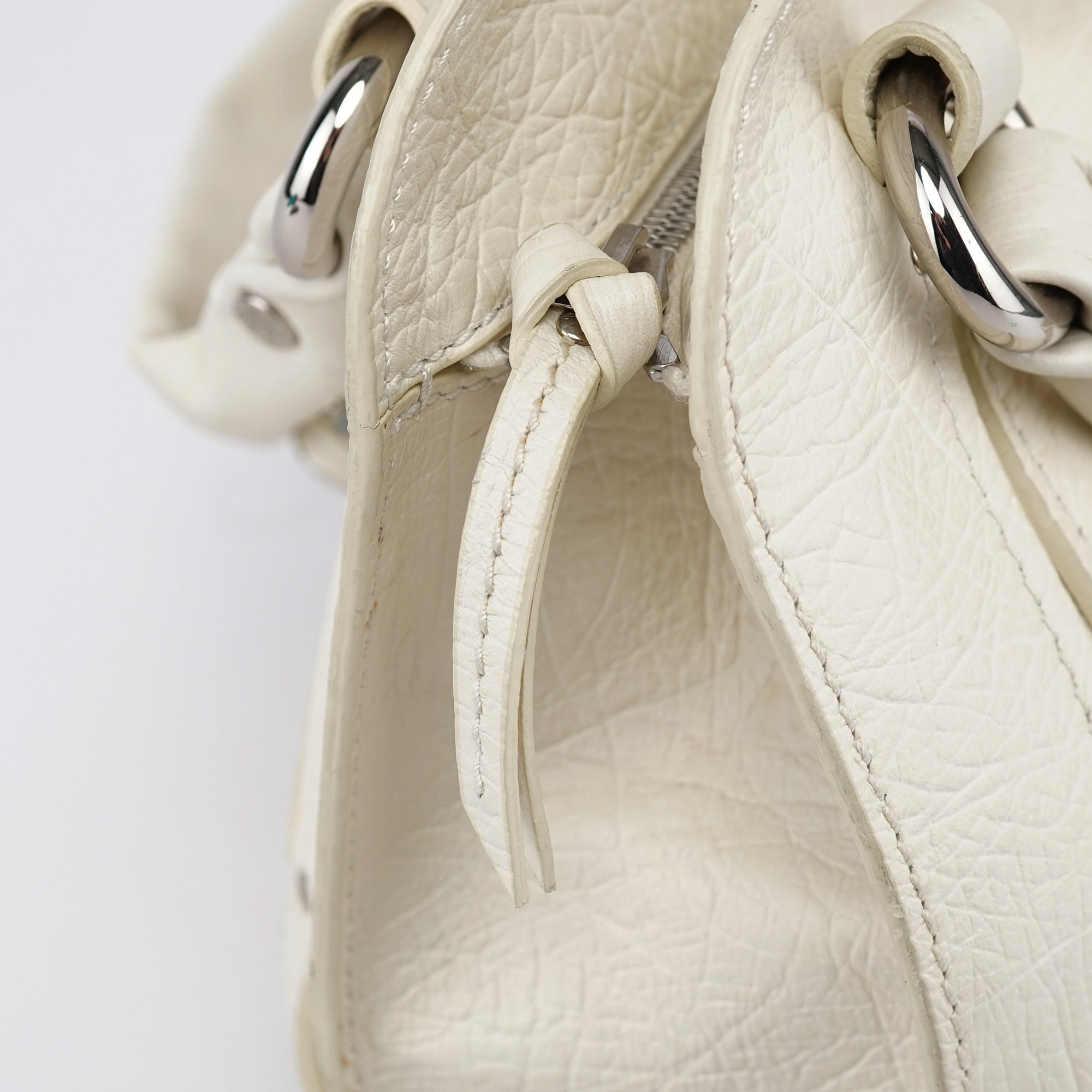 White Leather Bittersweet Hobo Bag