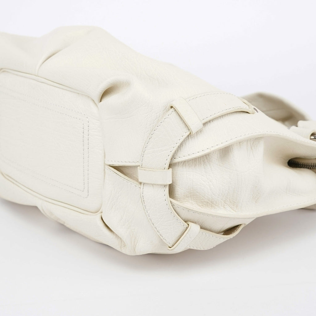 White Leather Bittersweet Hobo Bag