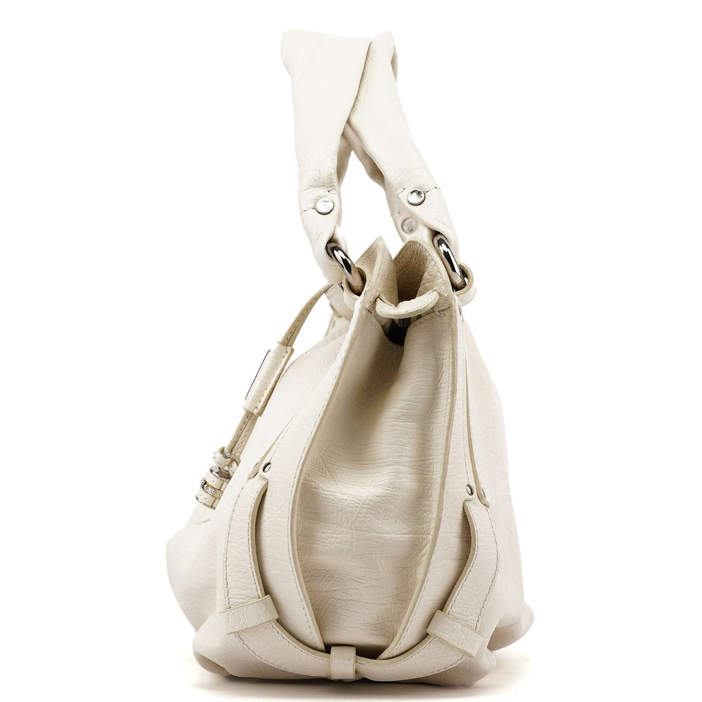 White Leather Bittersweet Hobo Bag