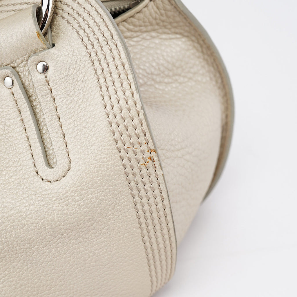 White Leather Bittersweet Hobo Bag