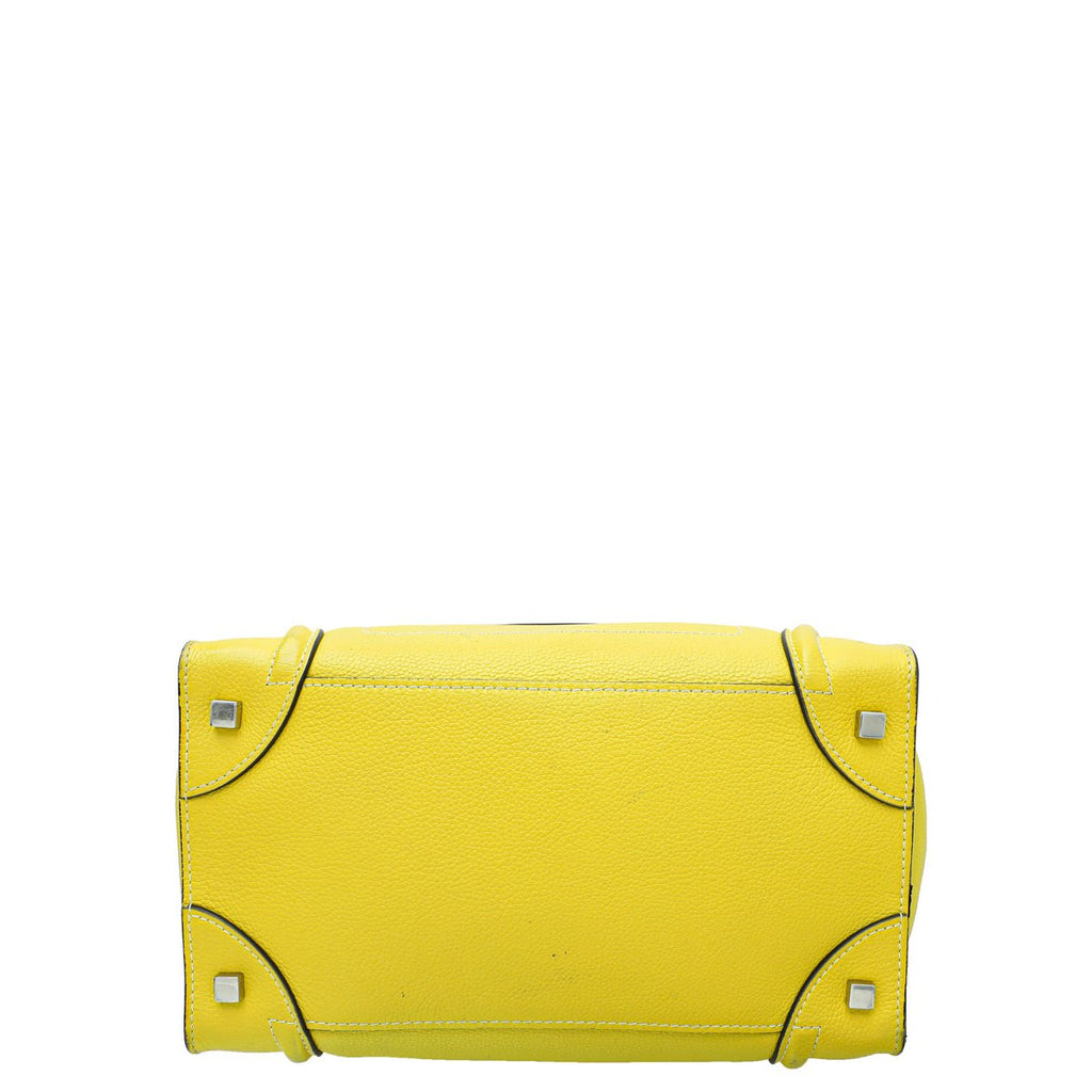Celine Yellow Luggage Grained Mini Bag
