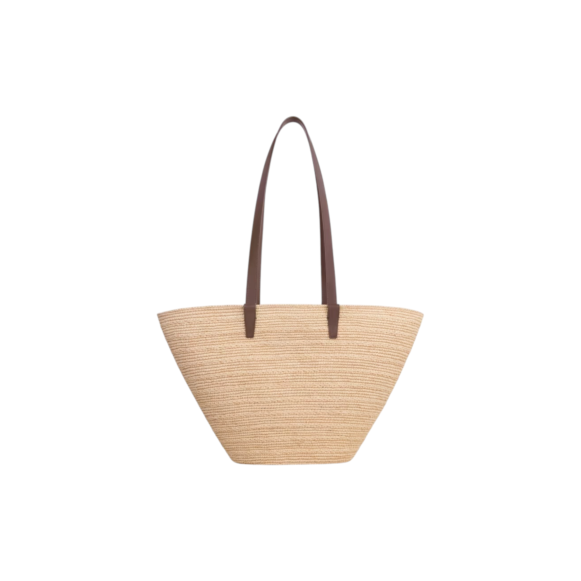 MEDIUM SUPPLE CELINE CLASSIC PANIER in Raffia and calfskin