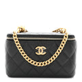 Caviar Quilted Sweetheart Vanity Case Black