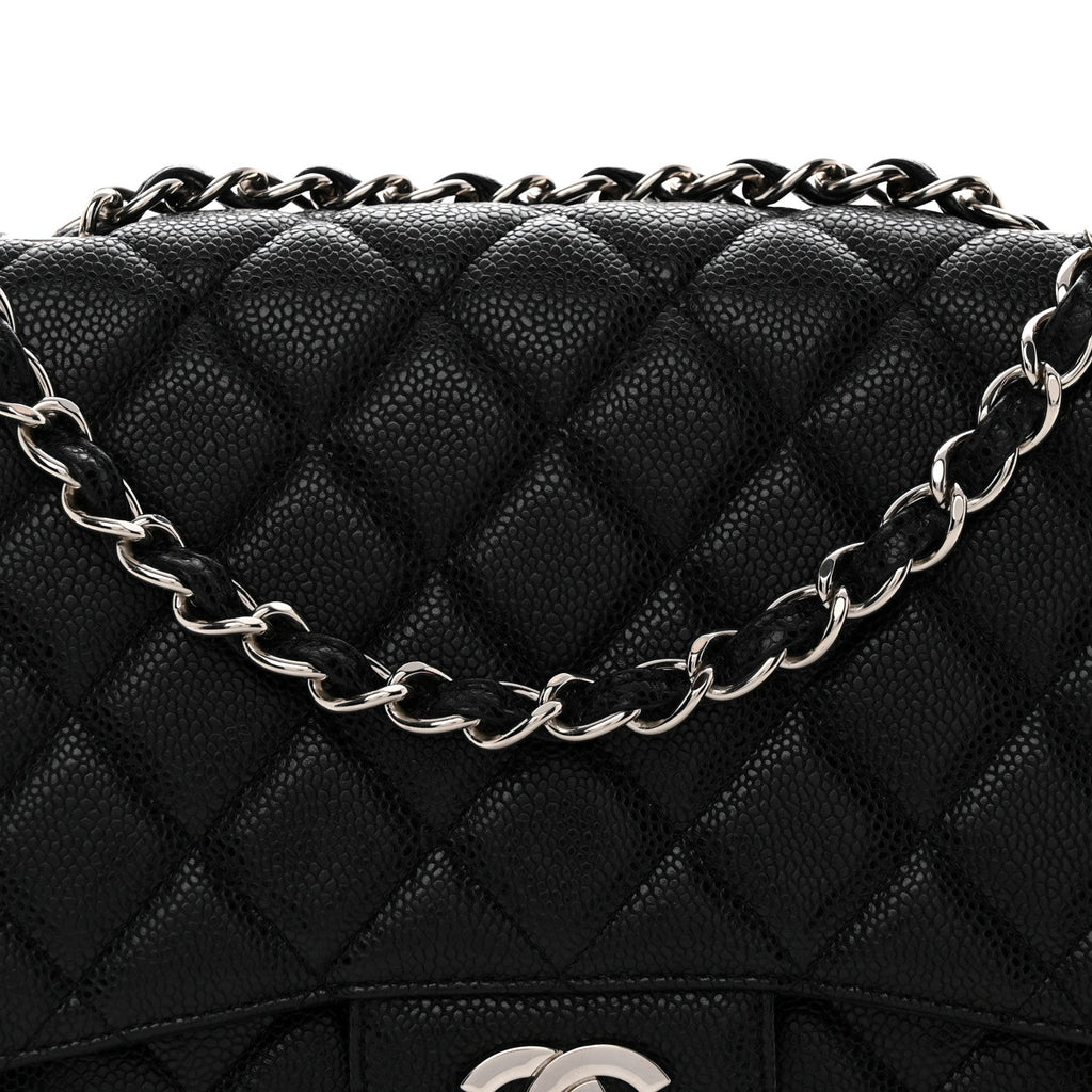 Caviar Quilted Jumbo Single Flap Black