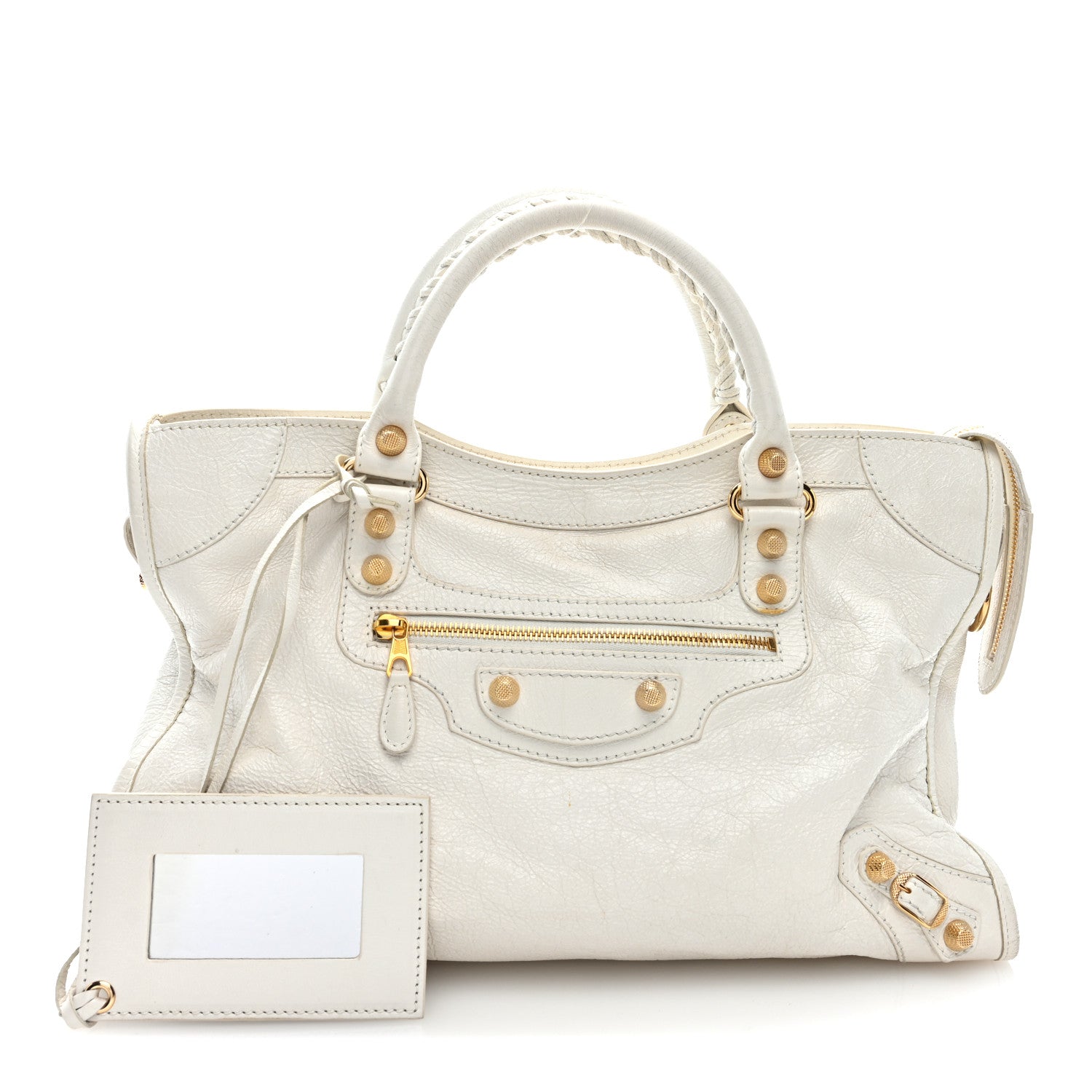 Agneau Giant 12 Gold Hardware City Blanc Creme Light Craie