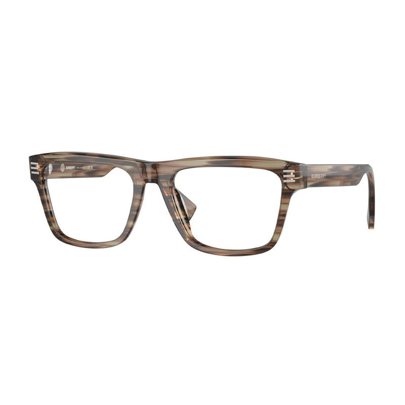 Burberry Eyeglasses Square Full Rim, Green Frame and Clear Demo Lenses Lens BE23874098