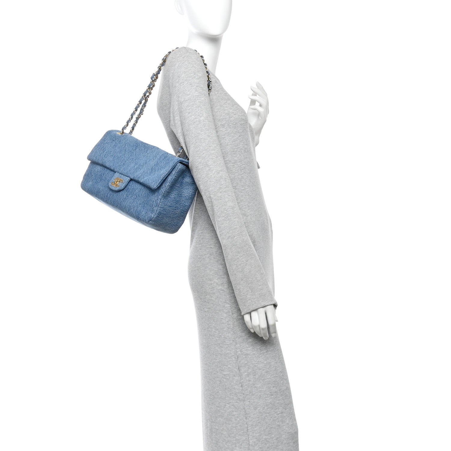 Denim Small Souplissimo Maxi Flap Blue