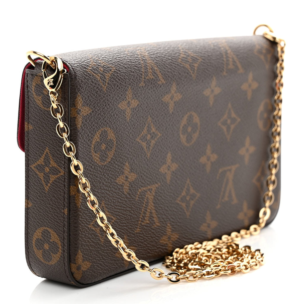 Monogram Pochette Felicie Chain Wallet Fuchsia