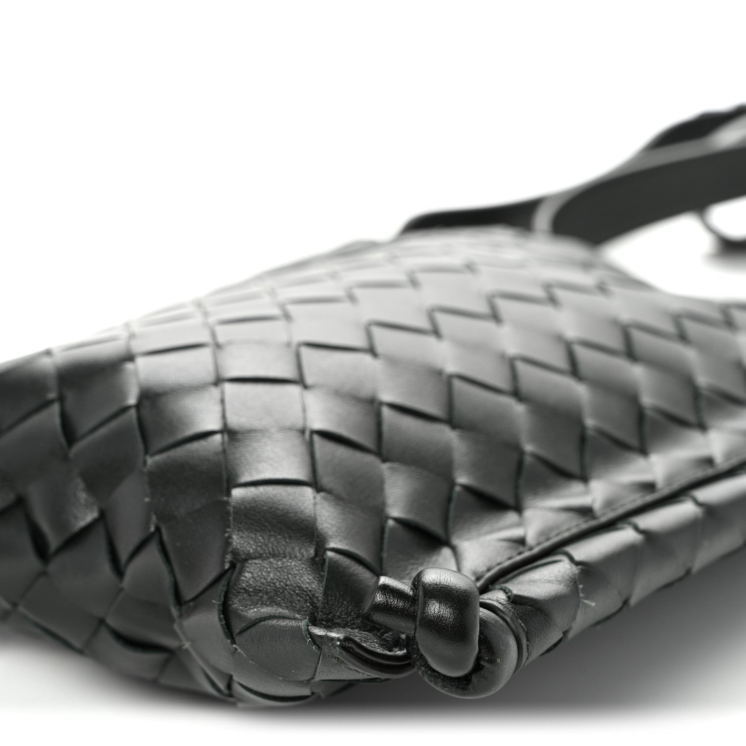 Nappa Intrecciato Small Flat Loop Messenger Black