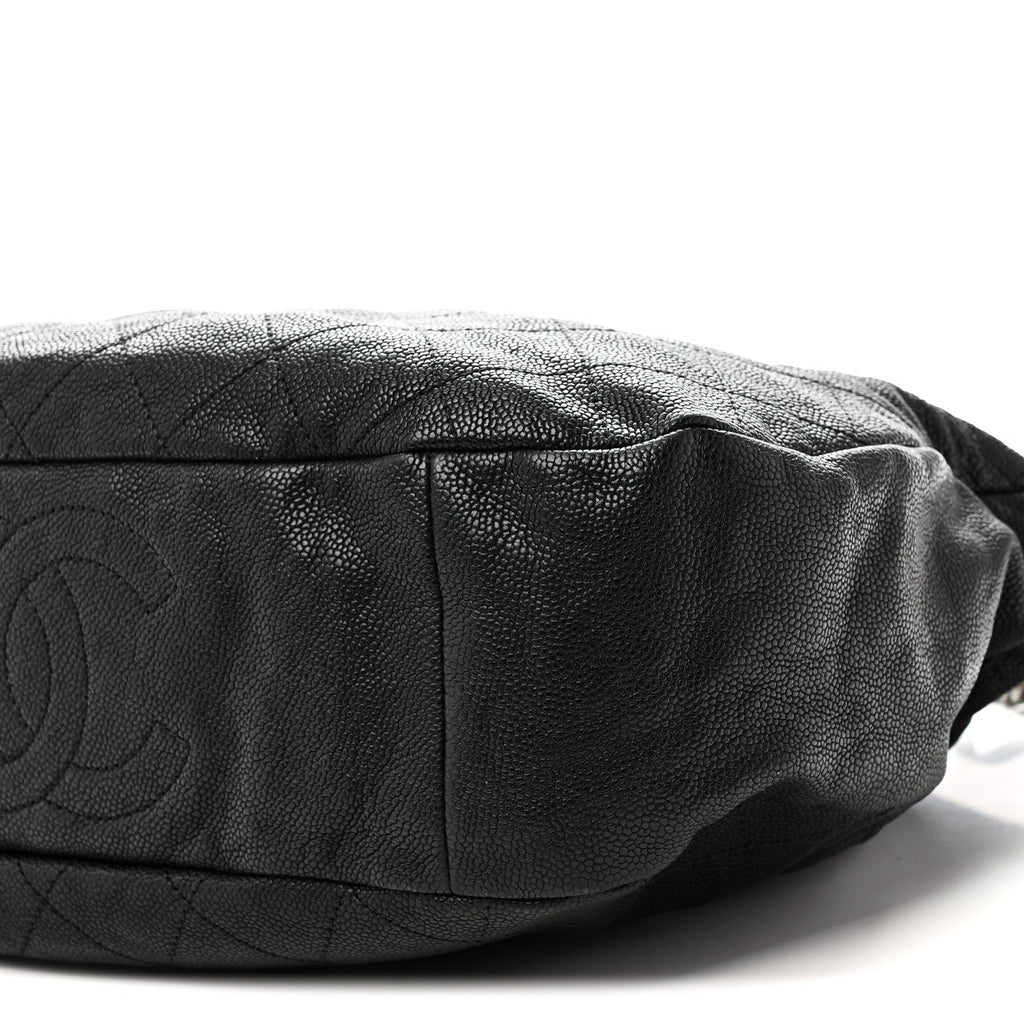 Caviar Quilted Simply CC Hobo Black