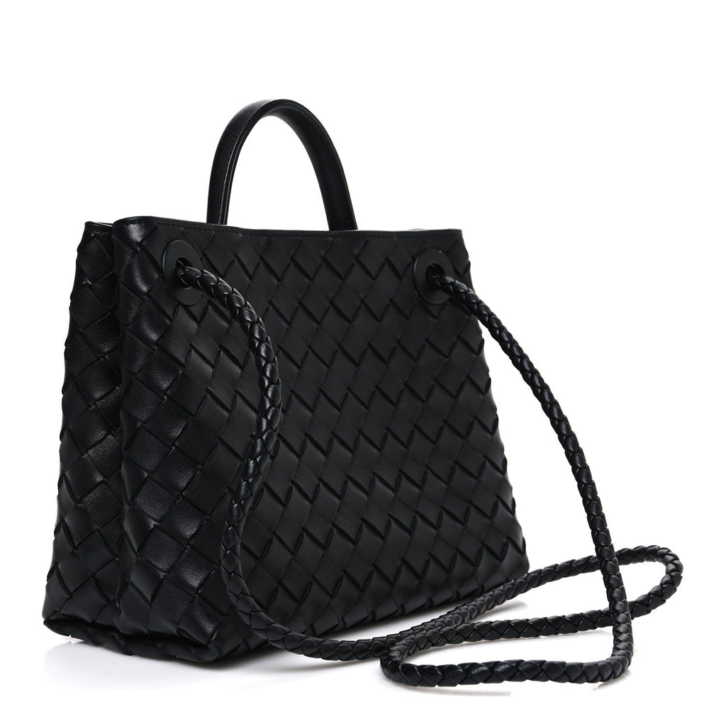 Nappa Intrecciato Small Andiamo Shoulder Bag Black