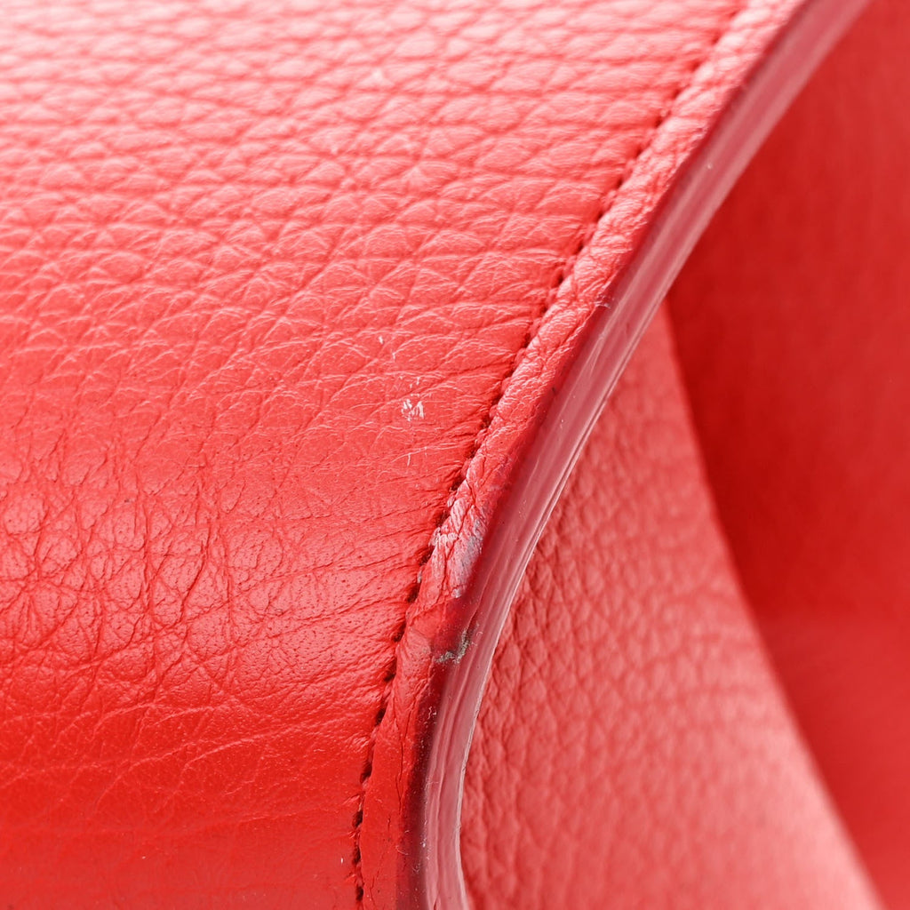 Crisped Calfskin Small Tie Knot Tote Vermillion