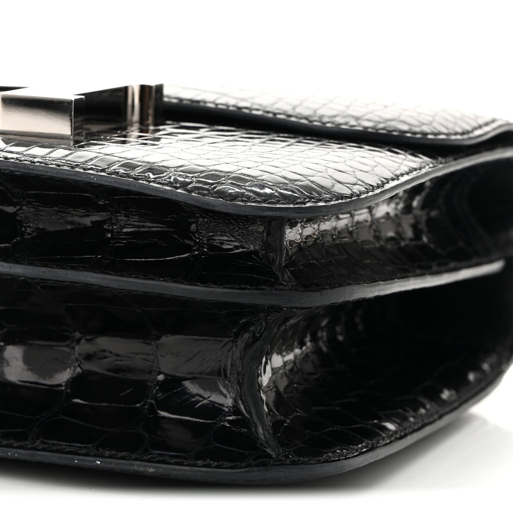 Shiny Alligator Constance 18 Black