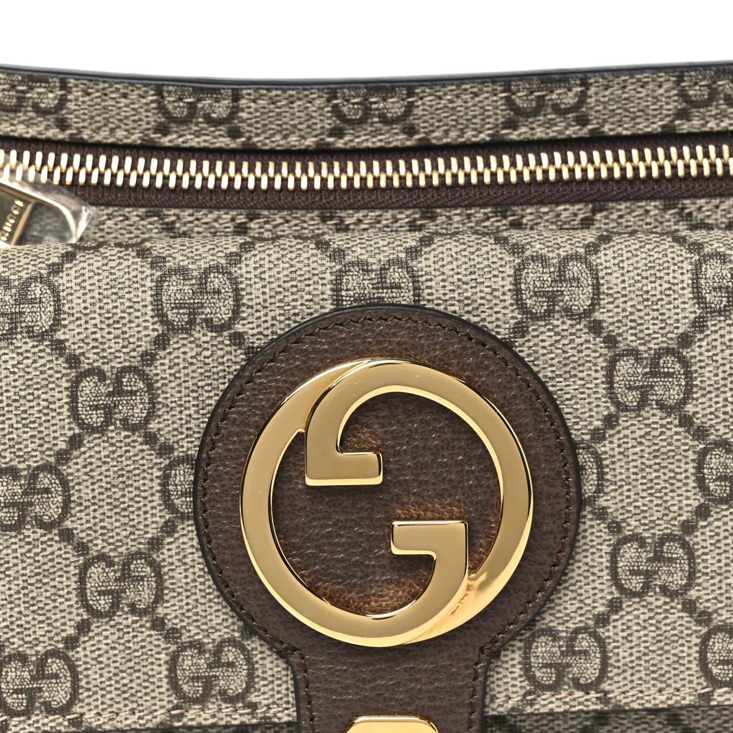 GG Supreme Monogram Textured Dollar Calfskin Blondie Belt Bag Beige Ebony New Acero