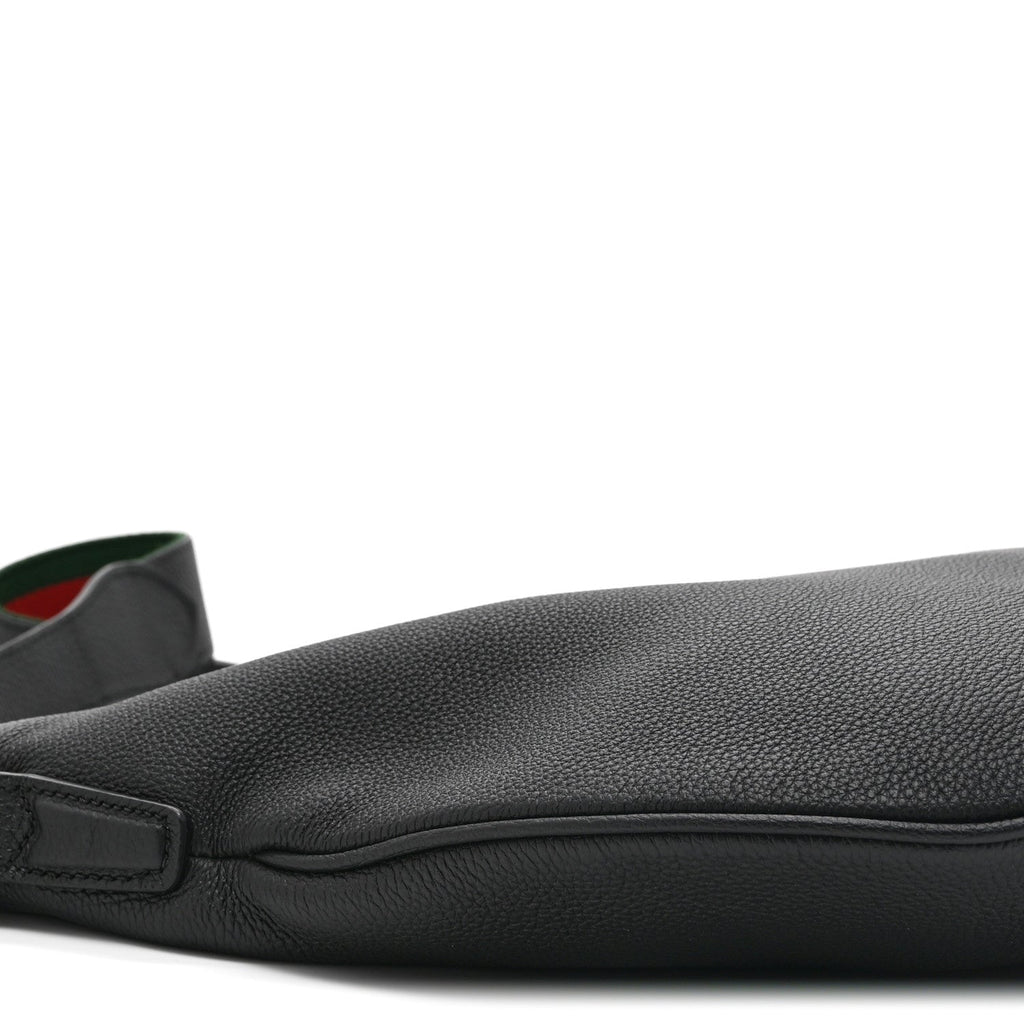 Calfskin Emblem Shoulder Bag Black