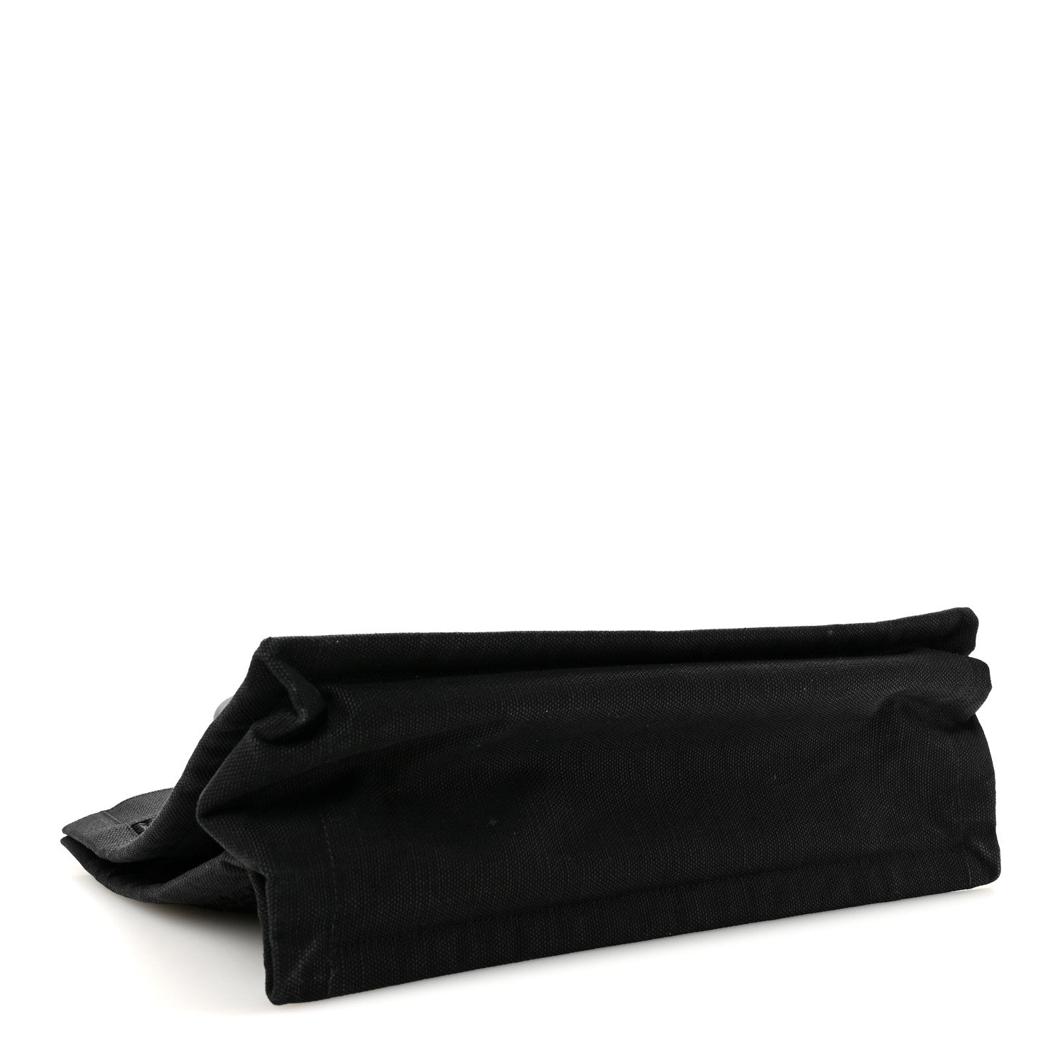 Raffia Linen Calfskin Small Rive Gauche Tote Black