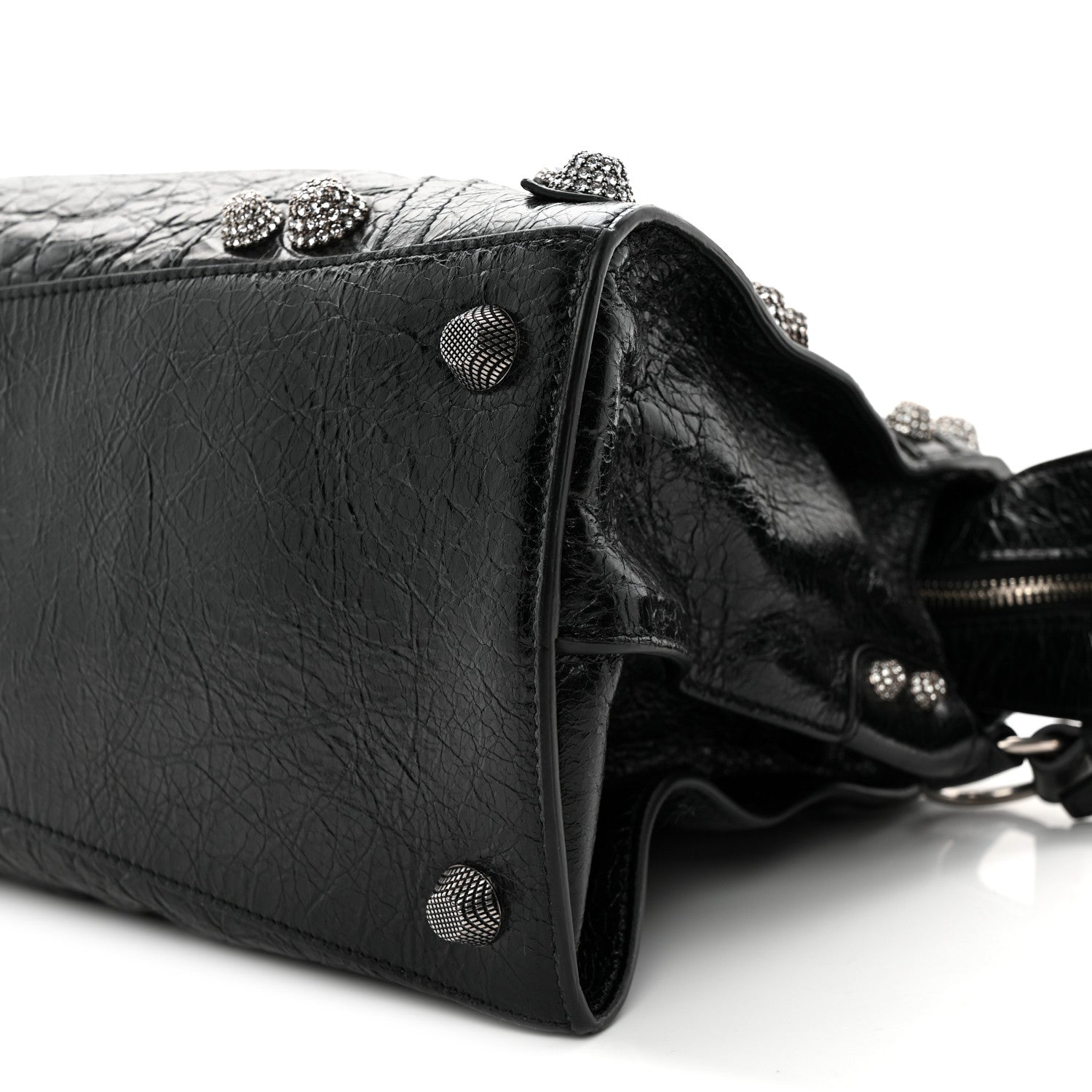 Agneau Arena Crystal Neo Cagole City Handbag Black
