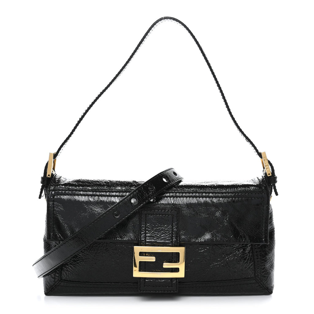 Vitello Naplak Medium Convertible Baguette Black