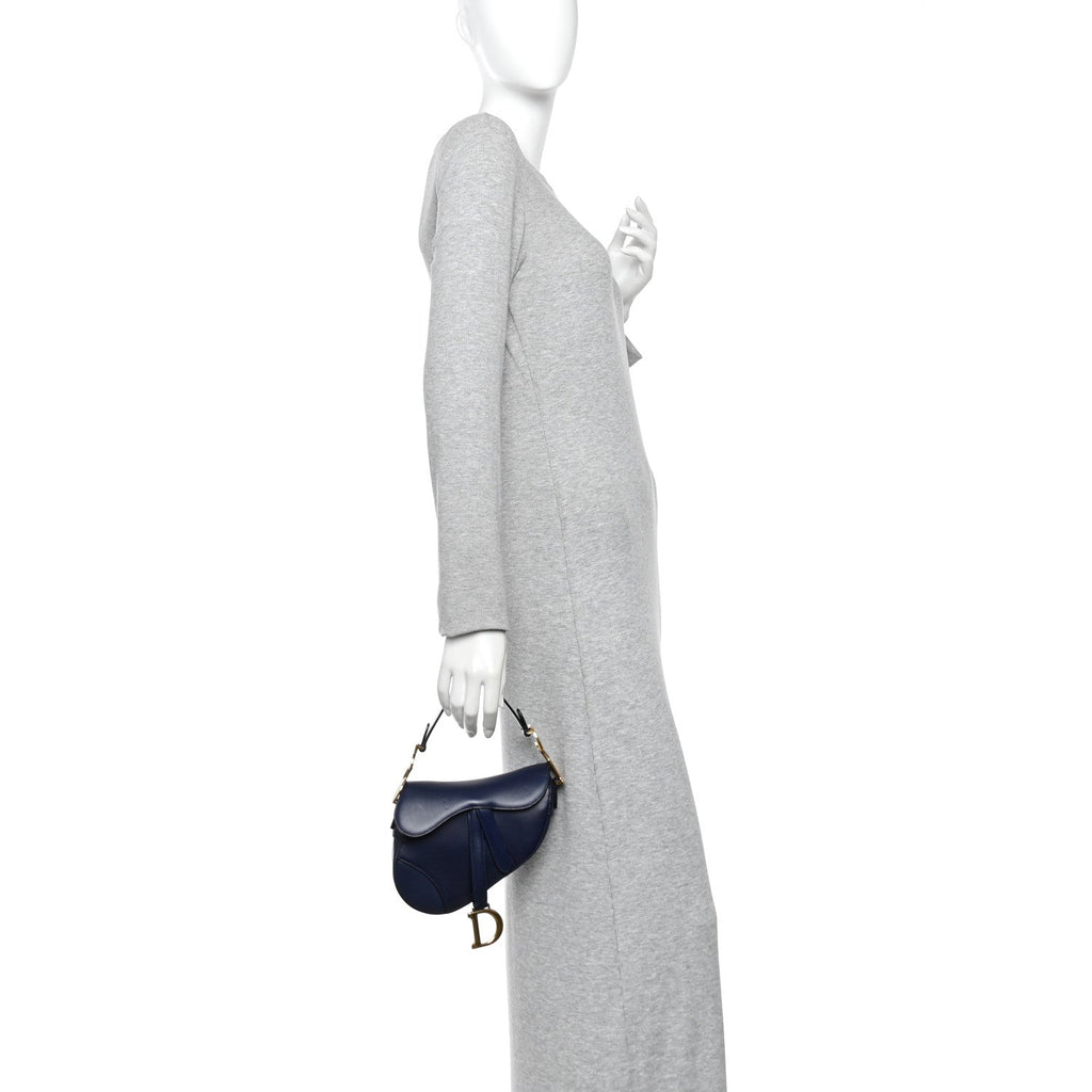 Calfskin Mini Saddle Bag Blue