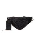 Prada Triangle Crochet Raffia Shoulder Bag