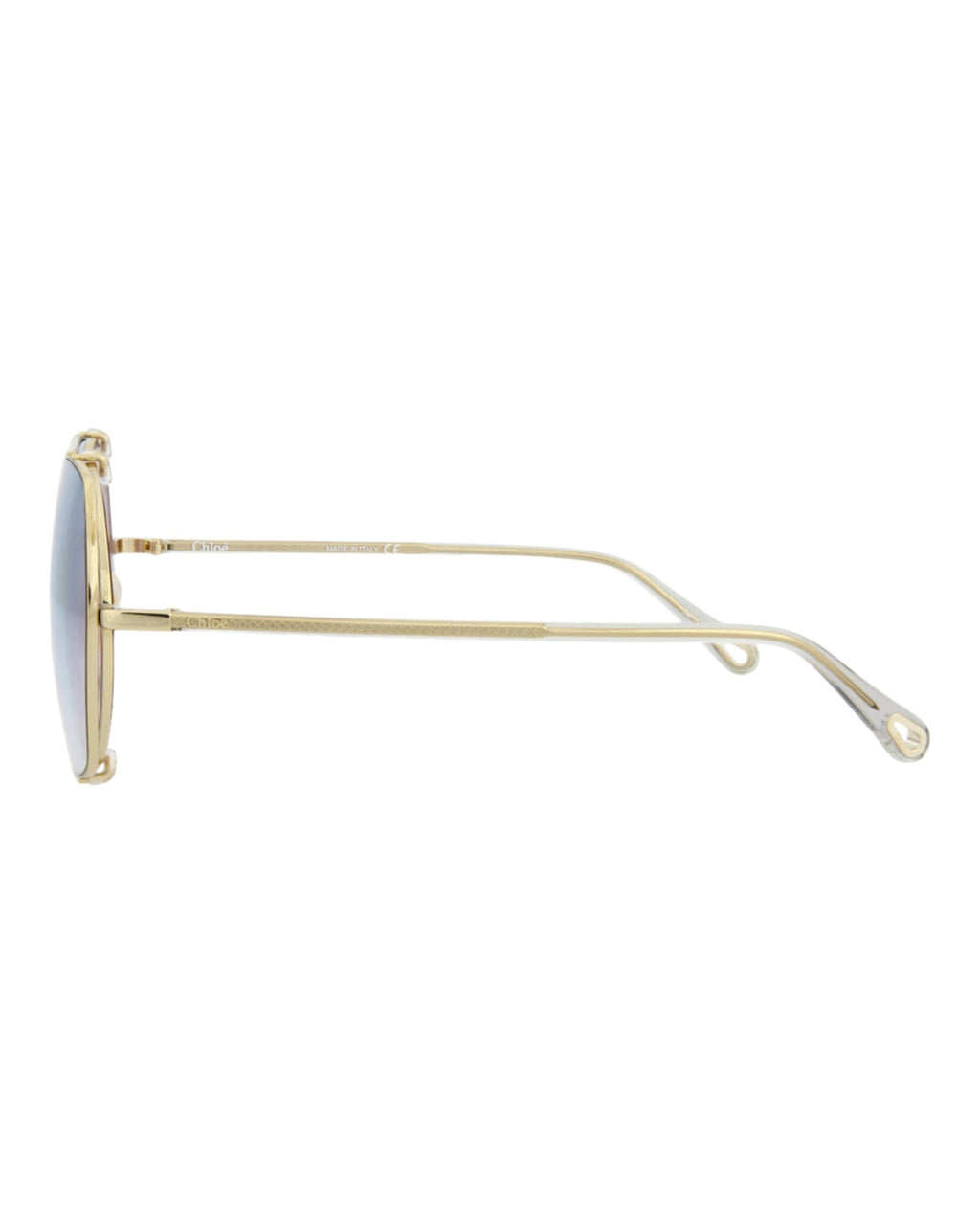 Chloé Womens Square/Rectangle Gold Grey Light Blue Fashion Designer Eyewear