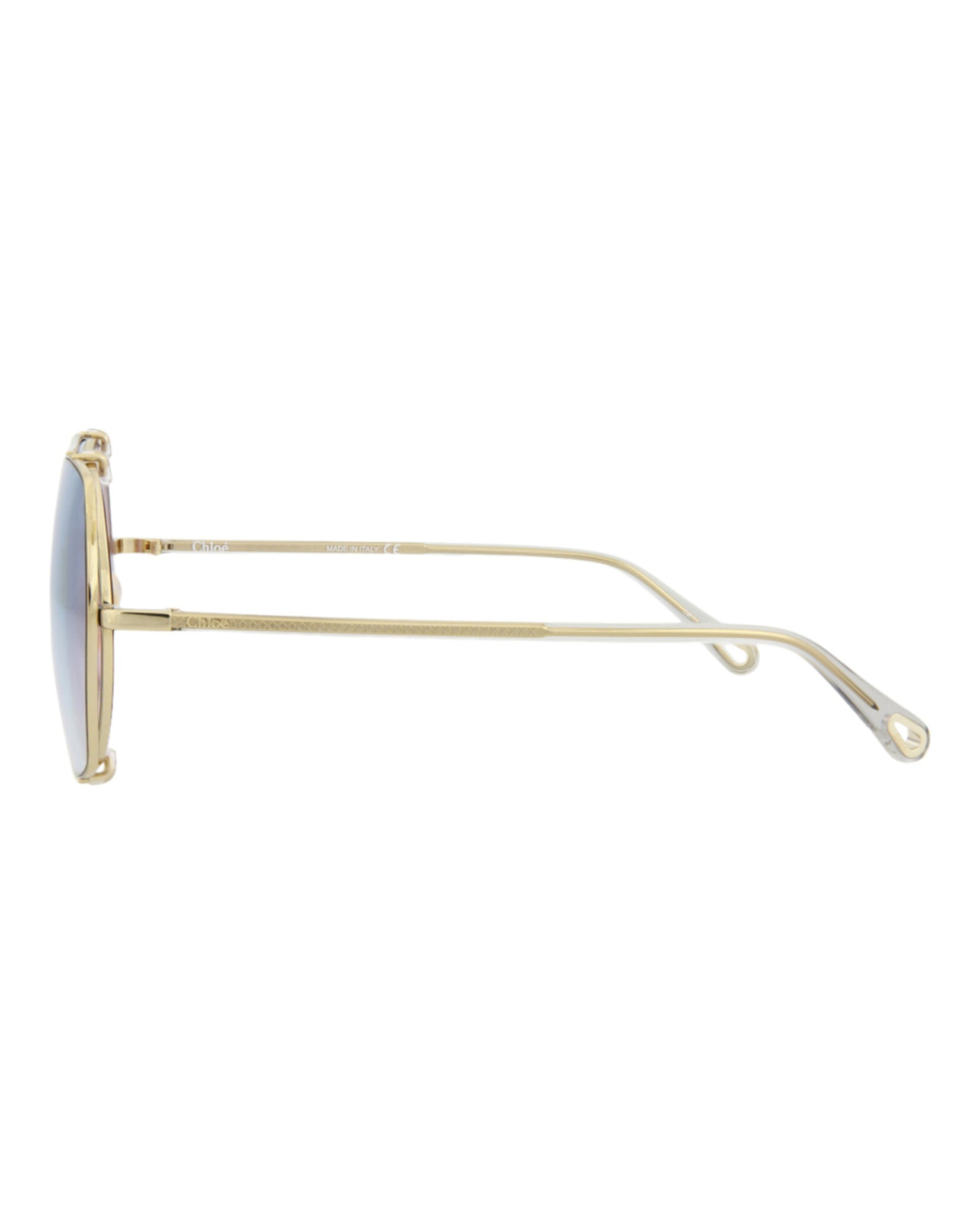Chloé Womens Square/Rectangle Gold Grey Light Blue Fashion Designer Eyewear