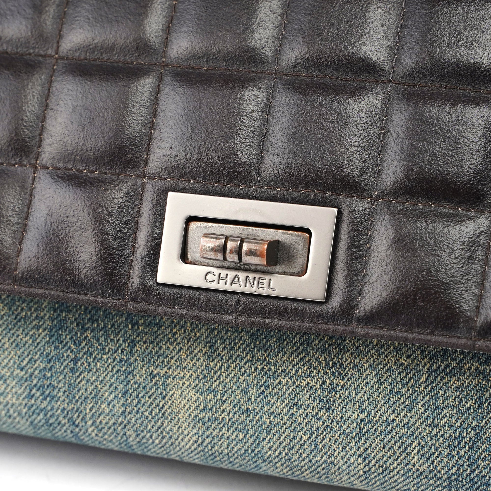 Navy Denim Brown Leather 2.55