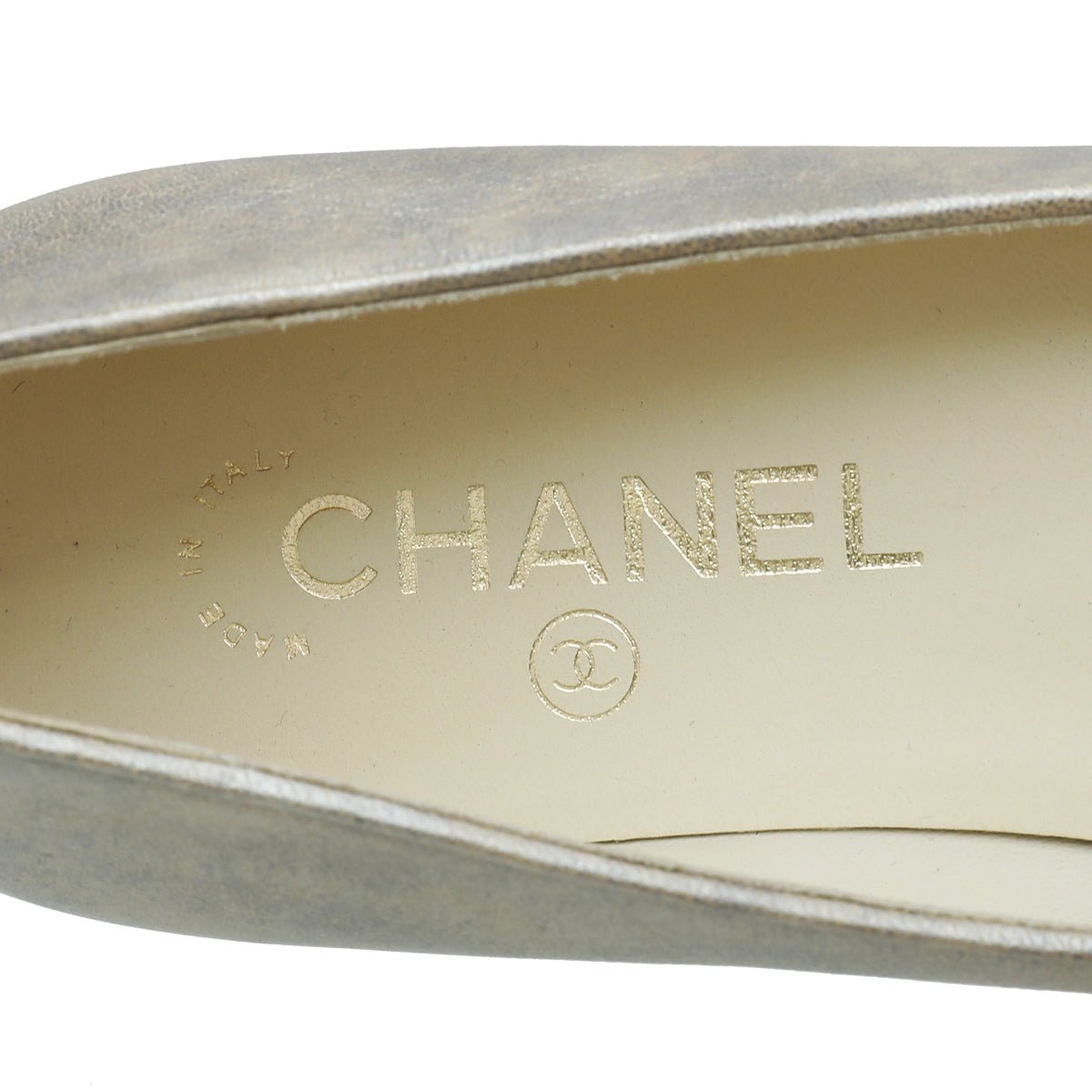 Chanel Beige Camellia Pearl Ballet Flats 37.5