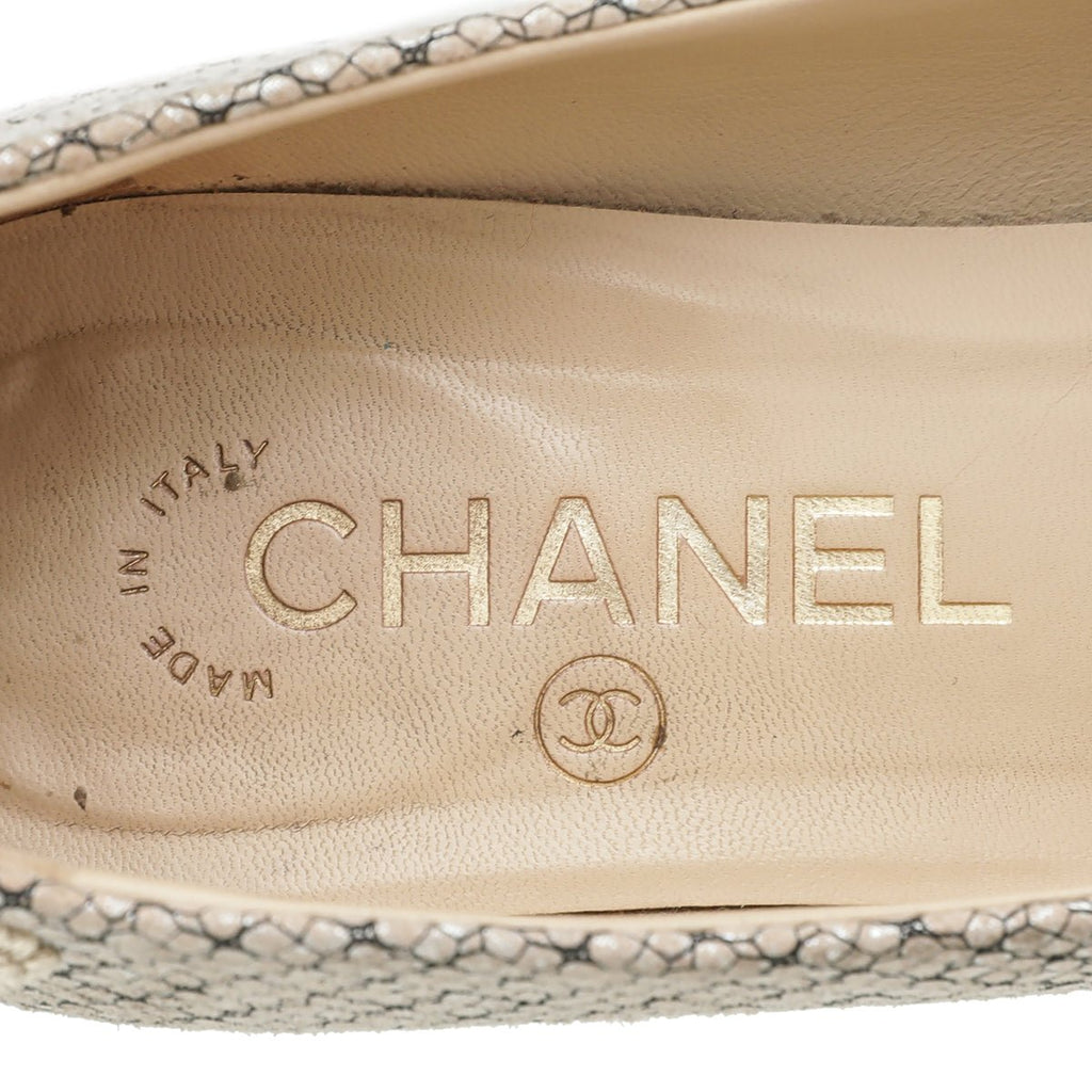 Chanel Beige CC Cap Toe Fantasy Pump 36