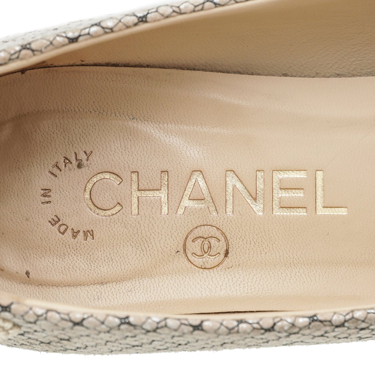 Chanel Beige CC Cap Toe Fantasy Pump 36