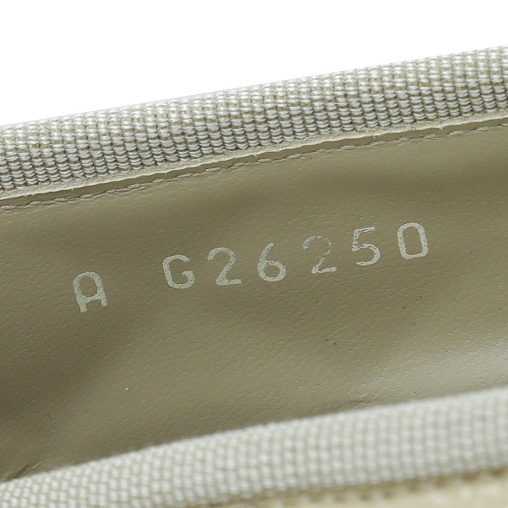 Chanel Beige CC Cap Toe Quilted Flat Ballerina 38