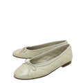 Chanel Beige CC Cap Toe Quilted Flat Ballerina 38