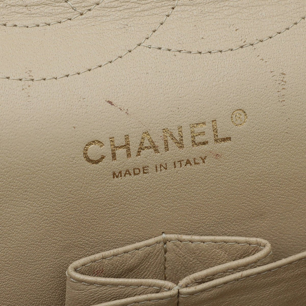Chanel Beige CC Classic Double Flap Jumbo Bag