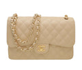 Chanel Beige CC Classic Double Flap Jumbo Bag