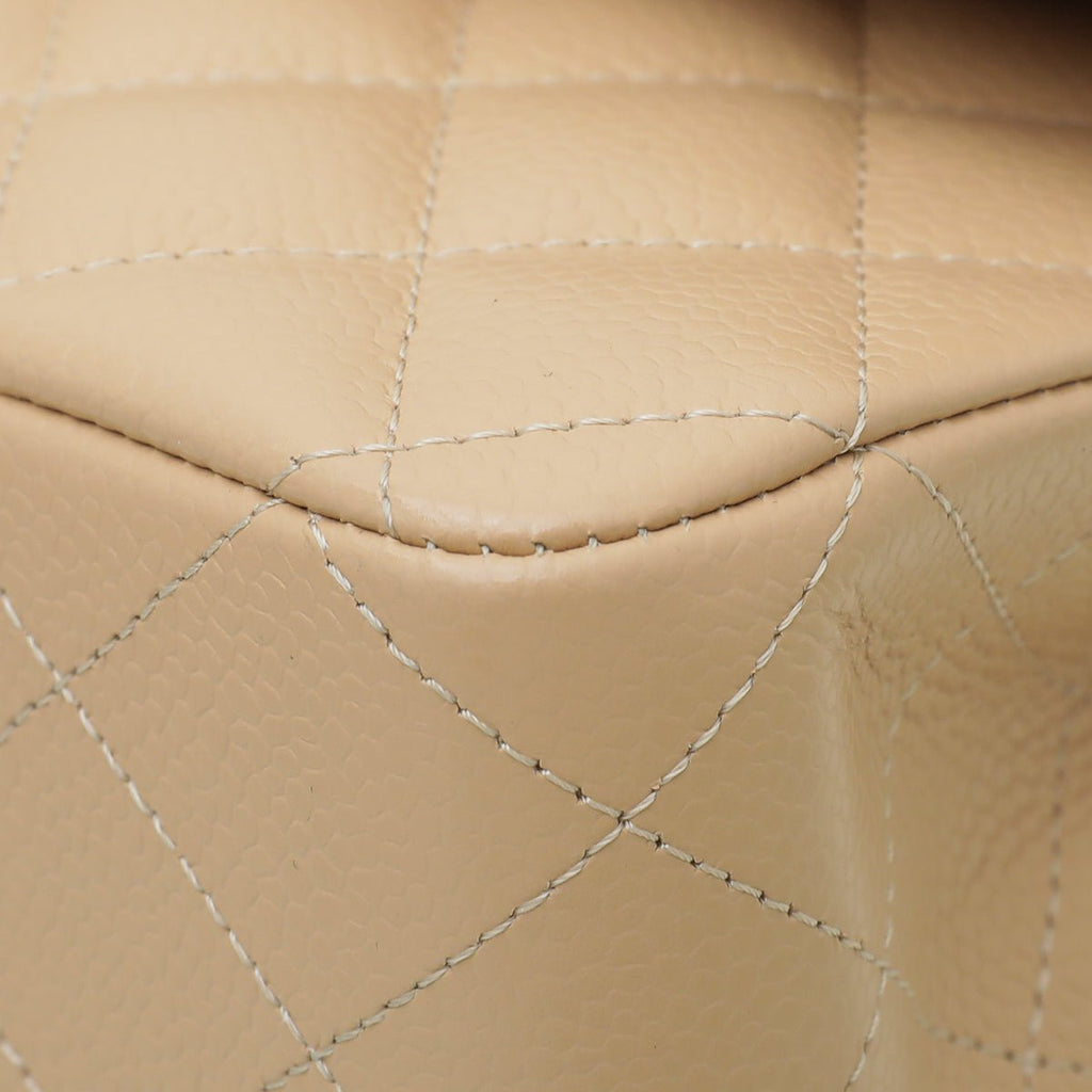 Chanel Beige CC Classic Double Flap Medium Bag