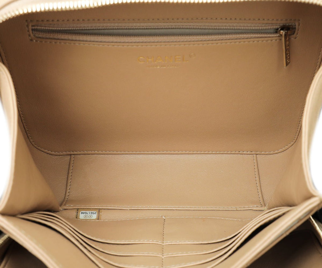 Chanel Beige CC Filigree Vanity Case Large Bag