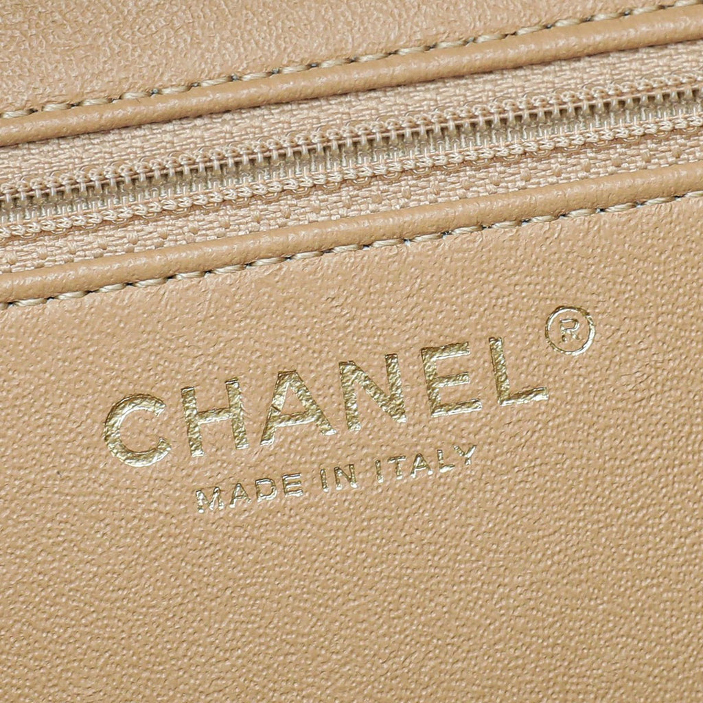 Chanel Beige CC Filigree Vanity Case Large Bag