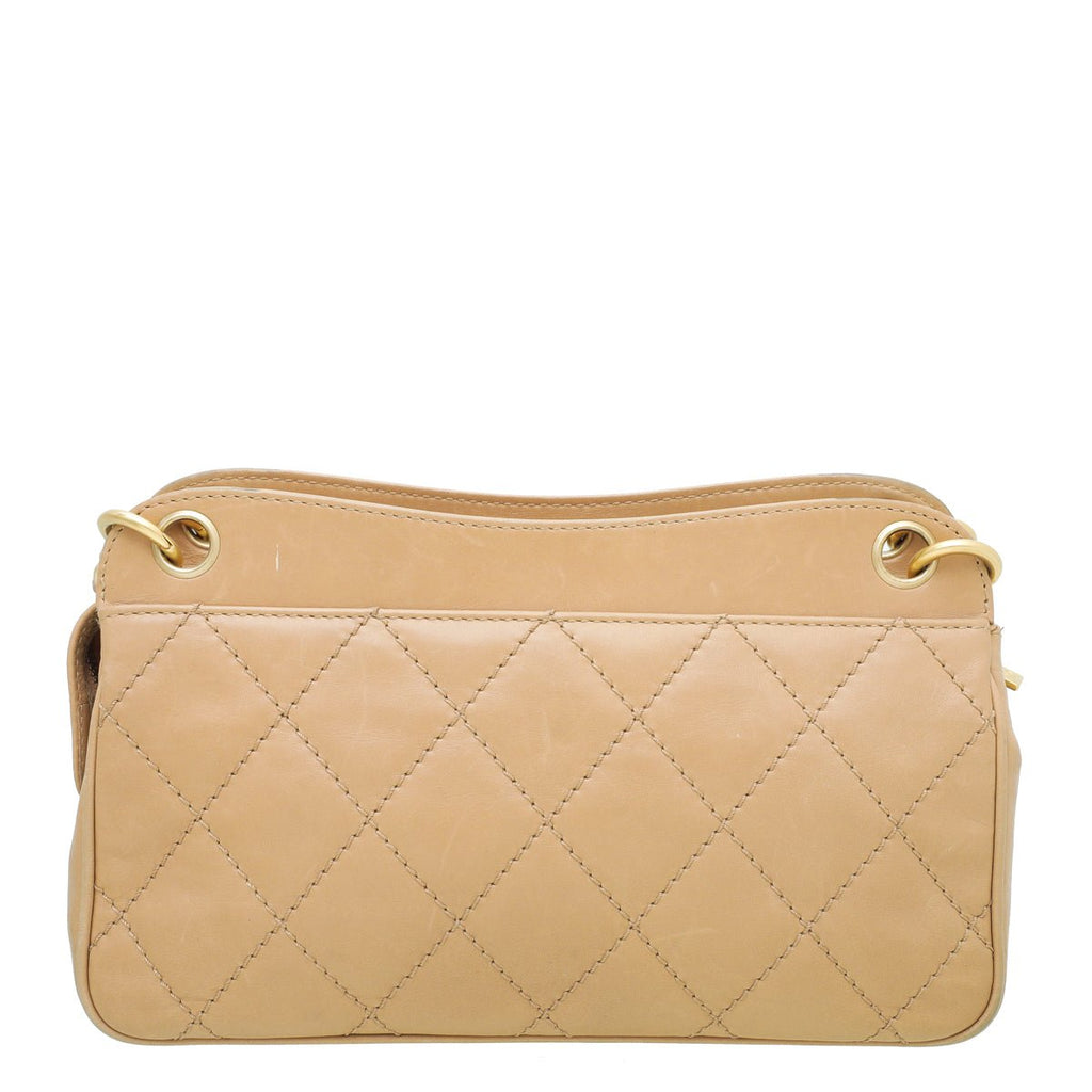 Chanel Beige Front Flap Pocket Tote Bag