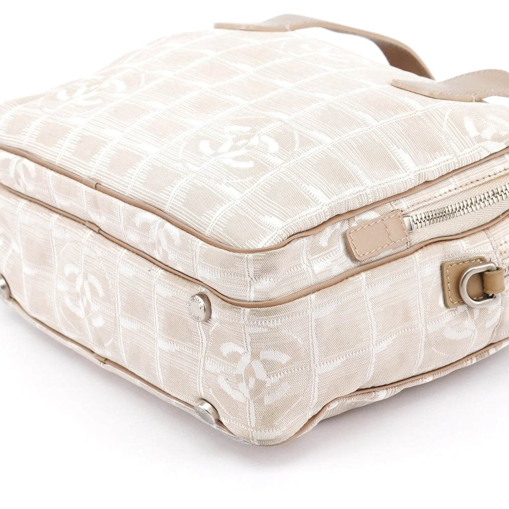 Beige Nylon Leather Quilted 2-Way Bag