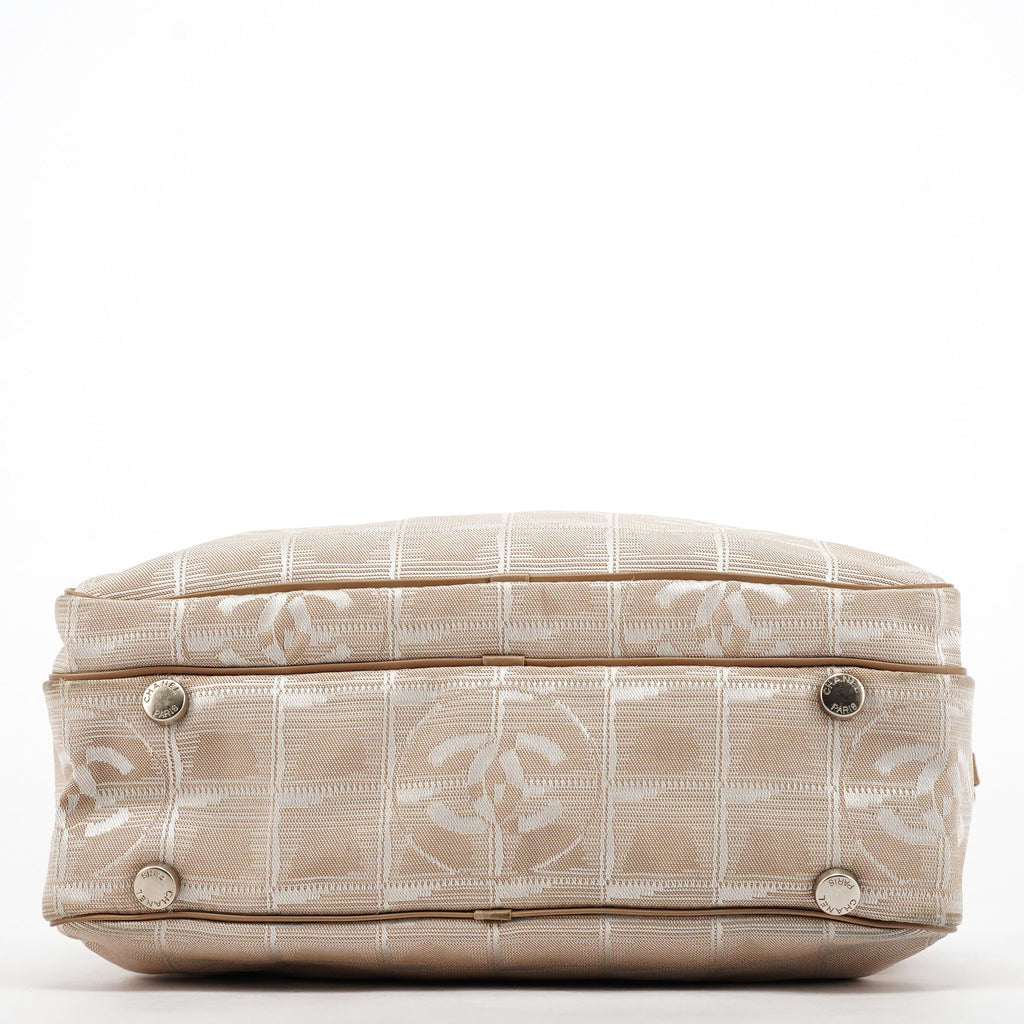 Beige Nylon Leather Quilted 2-Way Bag