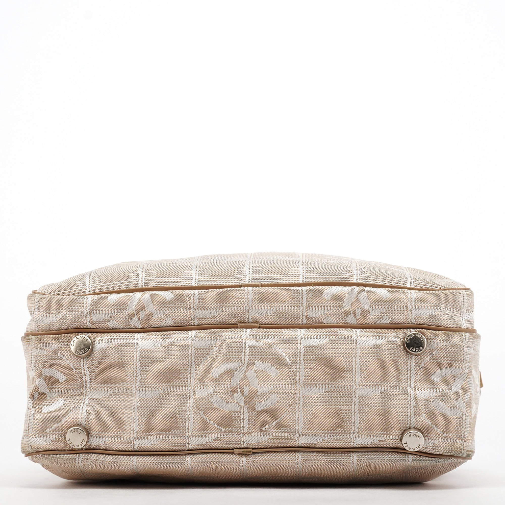 Beige Nylon Leather Quilted 2-Way Bag