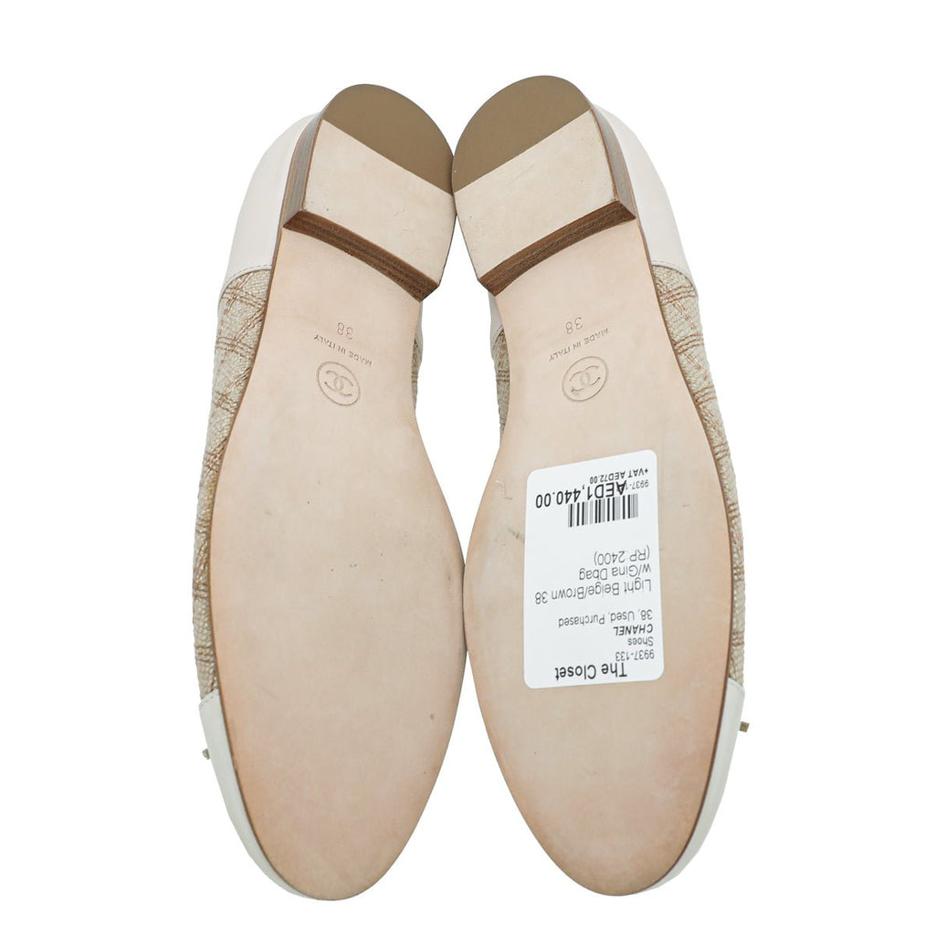 Chanel Bicolor Ballet Flats 38