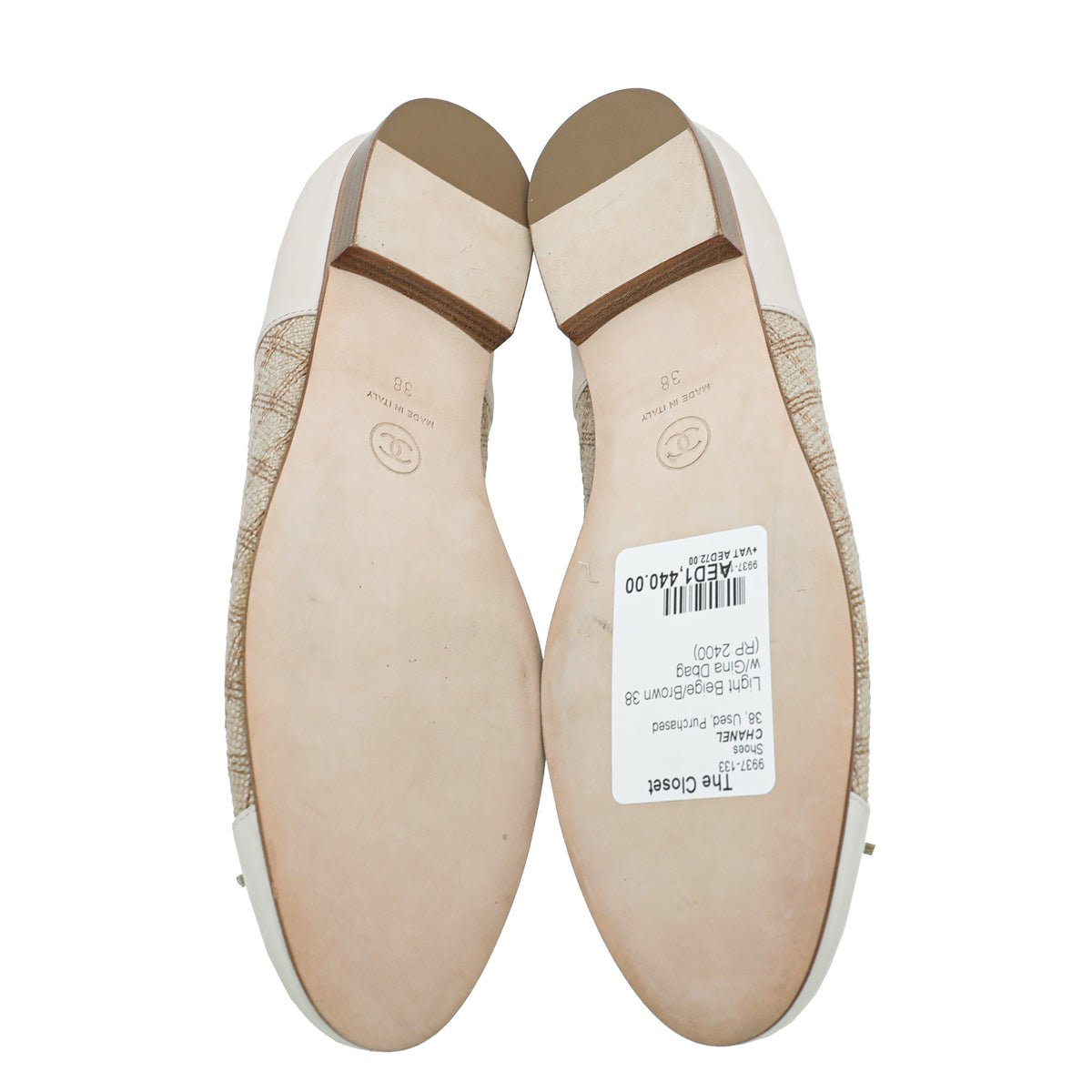 Chanel Bicolor Ballet Flats 38