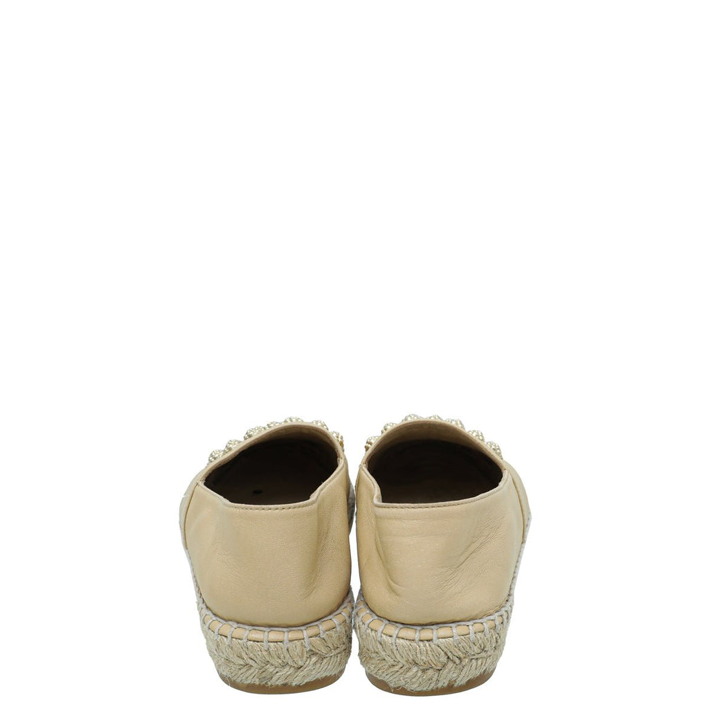 Chanel Bicolor Camellia Studded Espadrille 37
