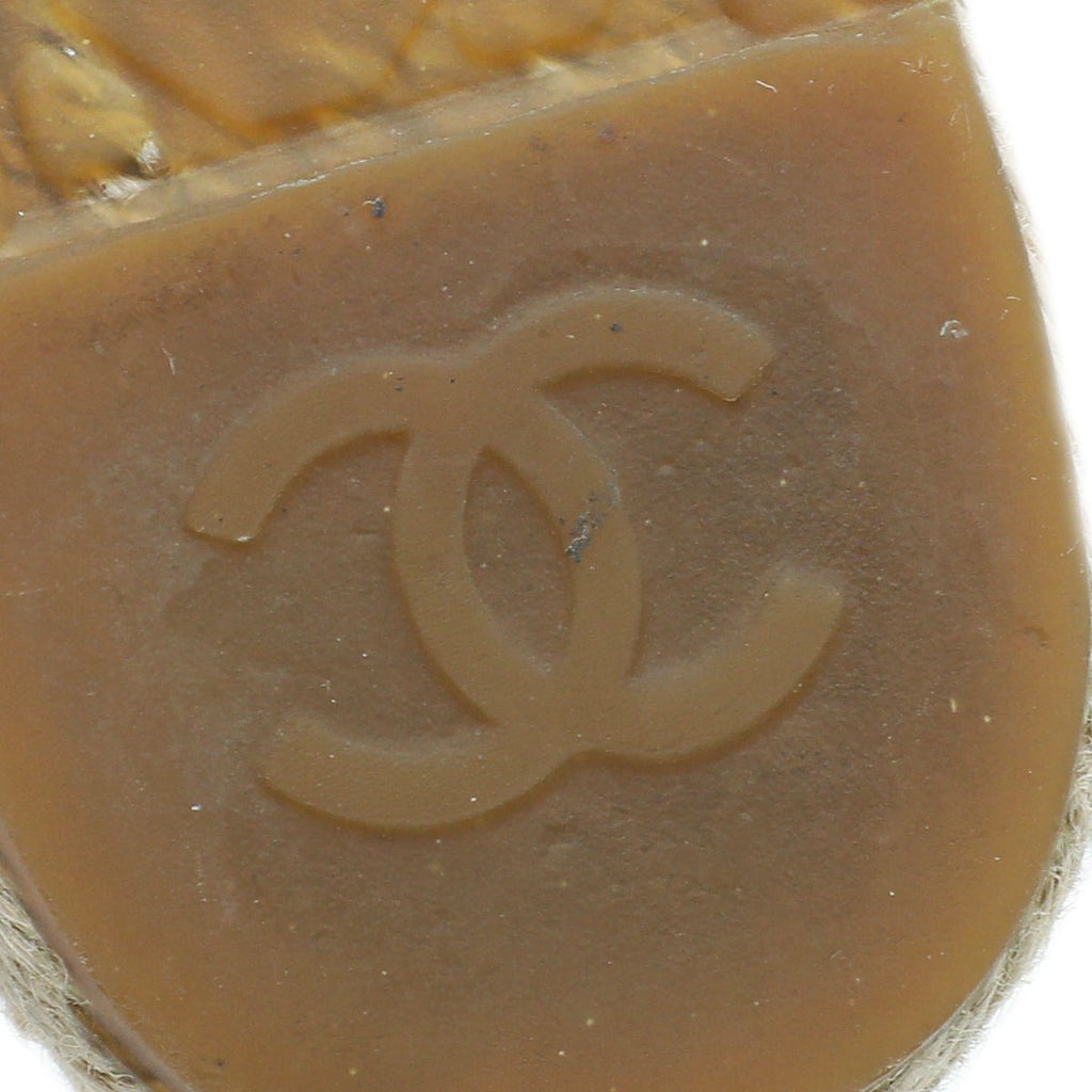 Chanel Bicolor Camellia Studded Espadrille 37