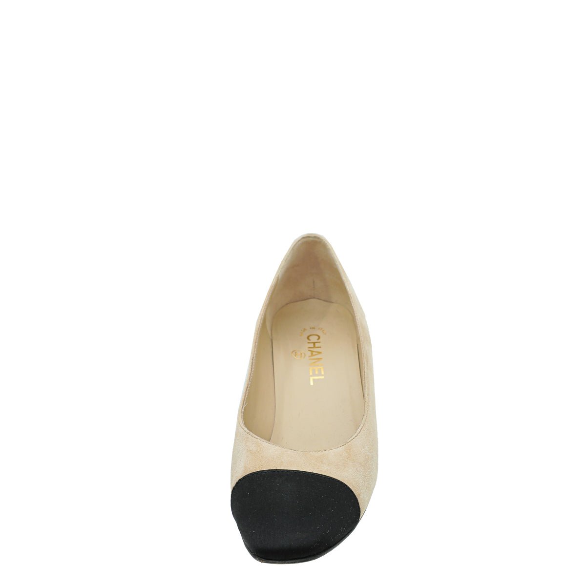 Chanel Bicolor Cap Toe Block Heels Pump 40
