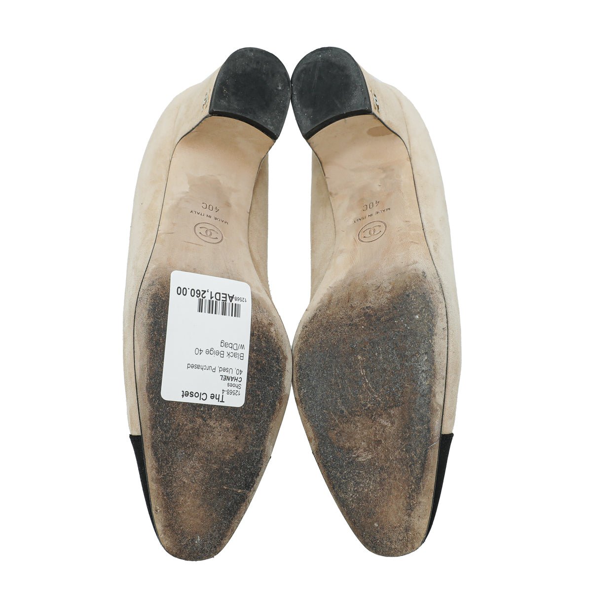 Chanel Bicolor Cap Toe Block Heels Pump 40