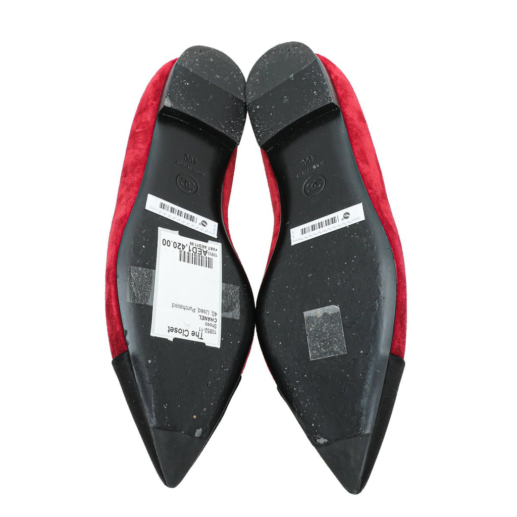 Chanel Bicolor Cap Toe Gabrielle Ballerina Flats 40