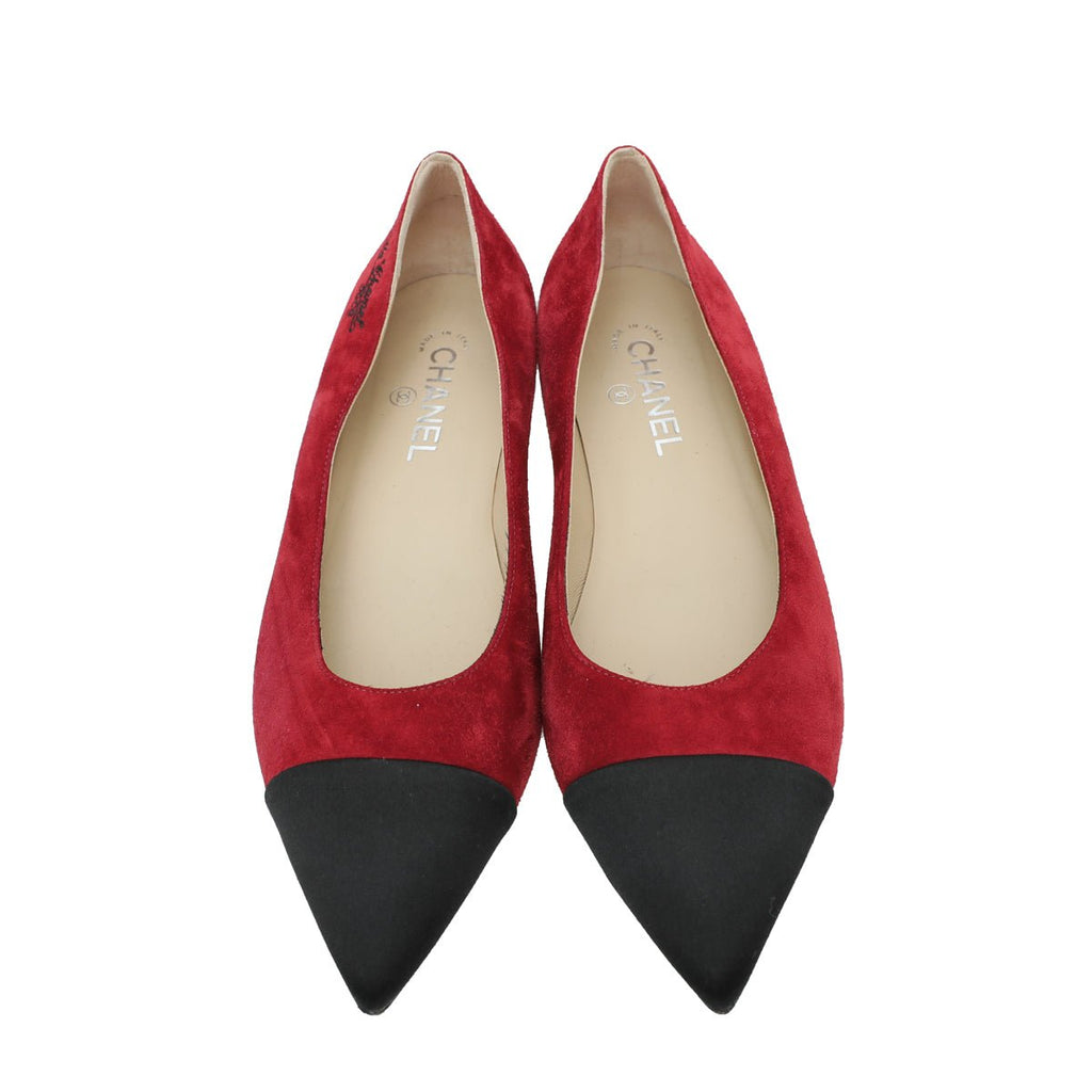 Chanel Bicolor Cap Toe Gabrielle Ballerina Flats 40